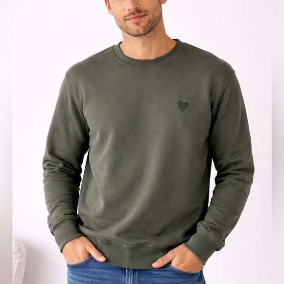 Inimigo Other - INIMIGO Organic Cotton Green Crewneck Sweatshirt Heart Patch 2XL EUC